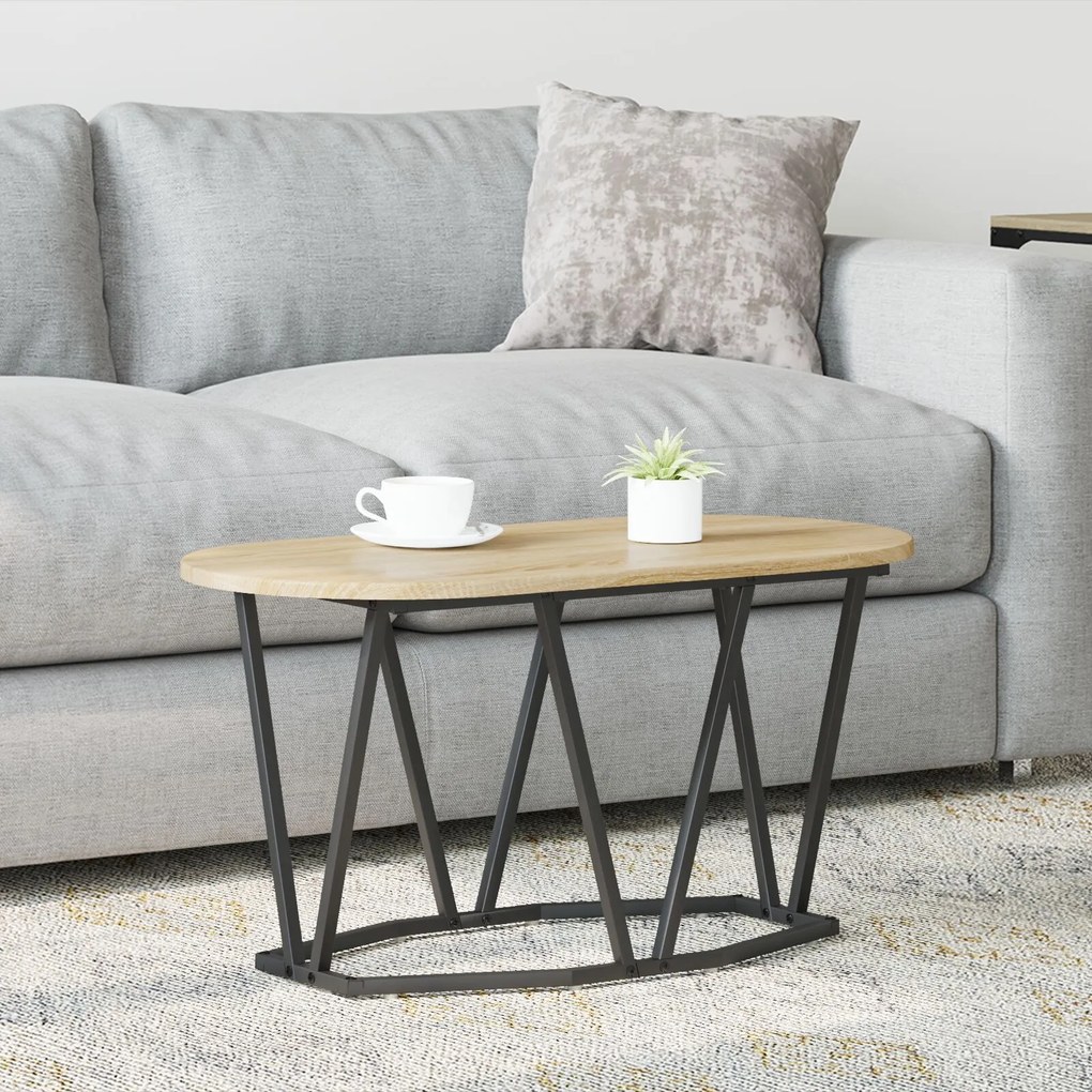 τραπεζάκι σαλονιού vidaXL από δρυς Sonoma 80x40x40,5 cm από ξύλο και μέταλλο