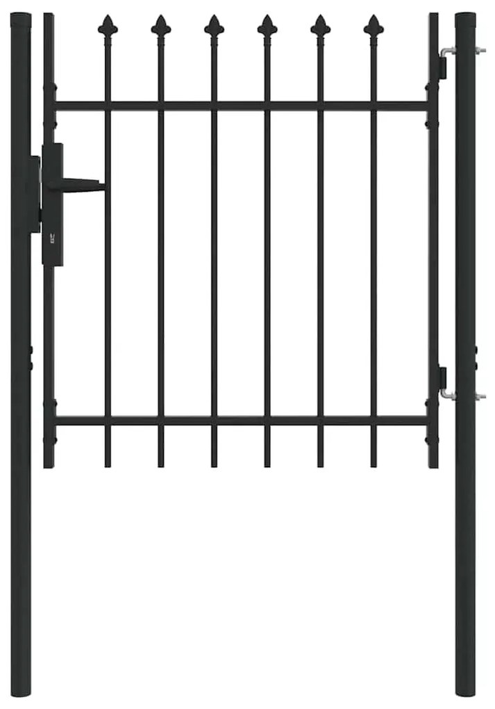 vidaXL Πύλη Φράχτη Γκρι 100 x 100 cm Χάλυβας με Επικάλυψη Πούδρας