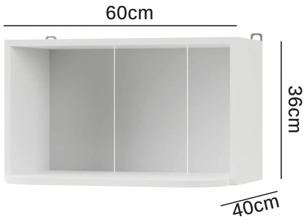 Modest Πάνω Ντουλάπι Λευκό 60x40x36εκ