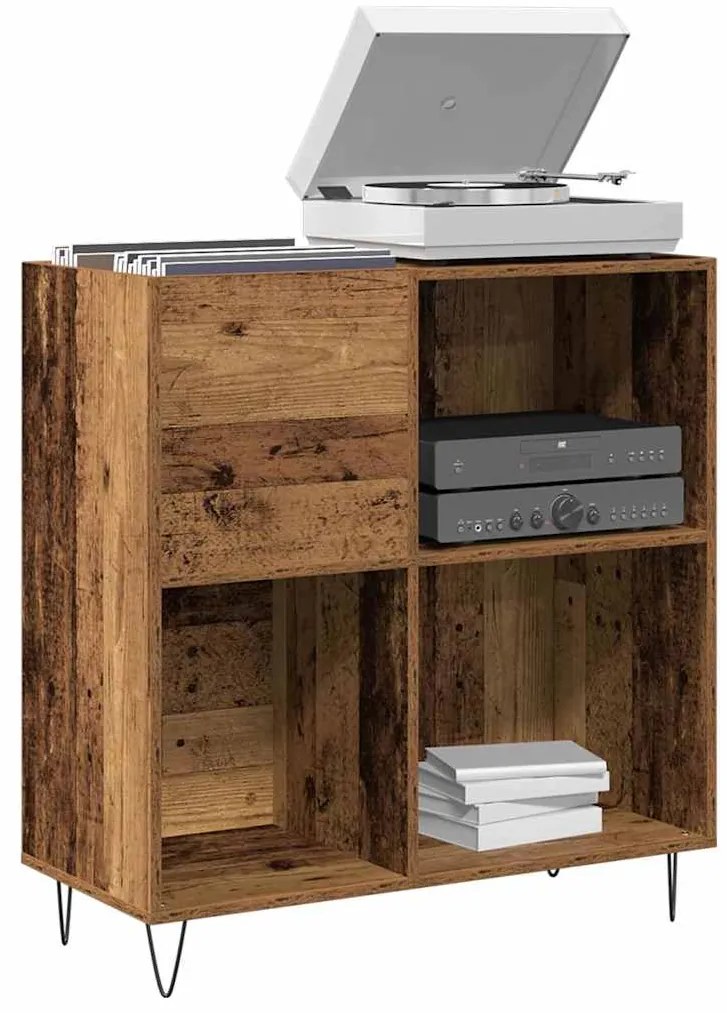 vidaXL Ντουλάπι δίσκων βινυλίου με ράφι artisan δρυς 85 x 38 x 89 εκ.