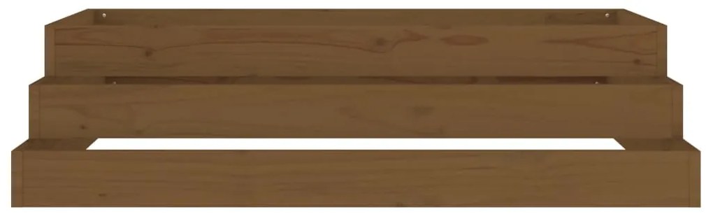 vidaXL Ζαρντινιέρα Καφέ Μελί 110 x 110 x 27 εκ. από Μασίφ Ξύλο Πεύκου