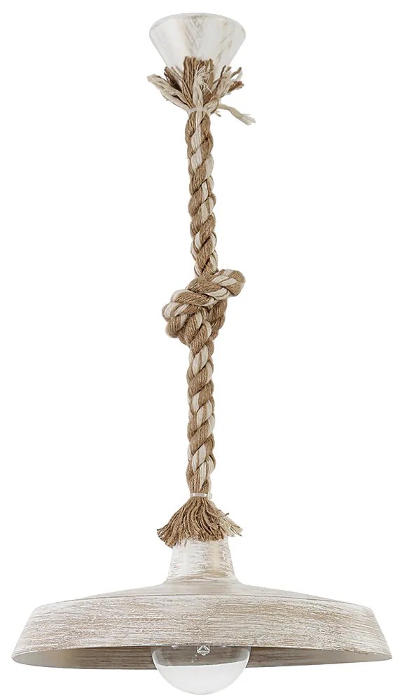 Φωτιστικό Οροφής Μονόφωτο Heronia Us-Gas 31-1103 Rope/White/Gold