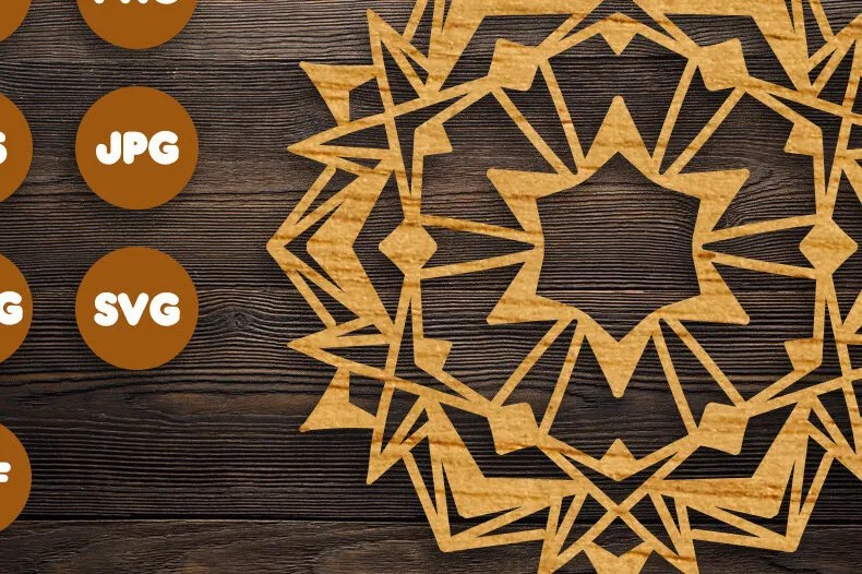 Intra απο ξύλο plywood 3mm-4mm πάχος 3D Geometric Mandala  Cricut Δίασταση 30x30 cm INTRAFABR-74380504
