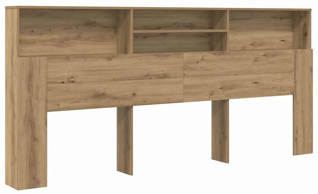 vidaXL Κρεβάτι με Κεφαλάρι με ράφι artisan δρυς 220 x 19 x 101.5 εκ