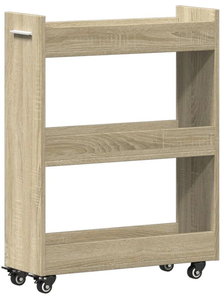 vidaXL Έπιπλο με Ρόδες Sonoma Δρυς 60x22x79 εκ. από Επεξεργασμένο Ξύλο