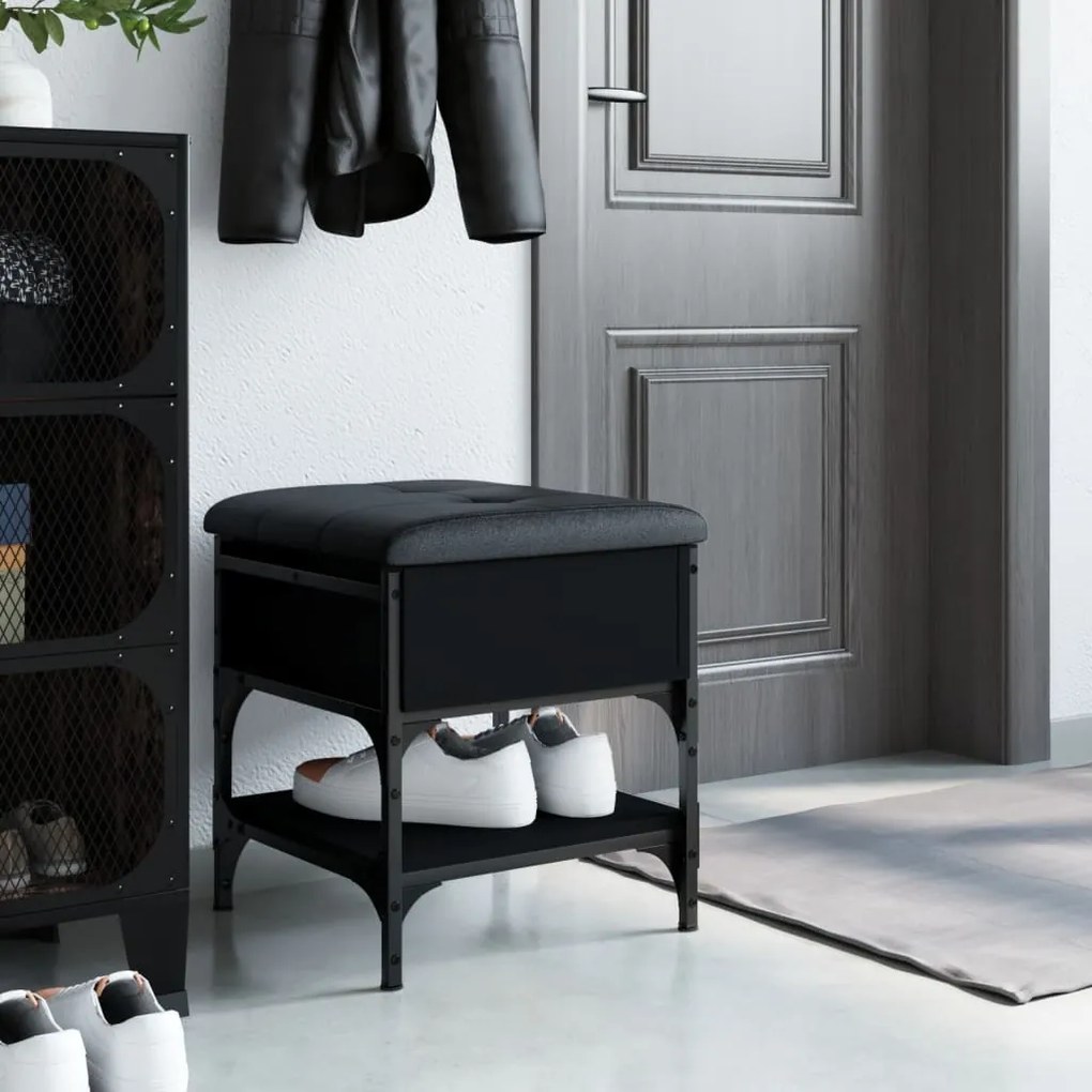 vidaXL Παπουτσοθήκη Μαύρη 42x42x45 εκ. από Επεξεργασμένο Ξύλο