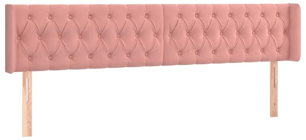 vidaXL Κεφαλάρι με Πτερύγια Ροζ 183x16x78/88 εκ. Βελούδινο