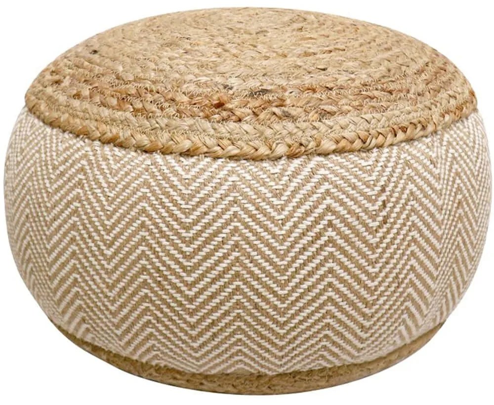 Πουφ Hipy 302-000032 Φ40x30cm Natural-Beige