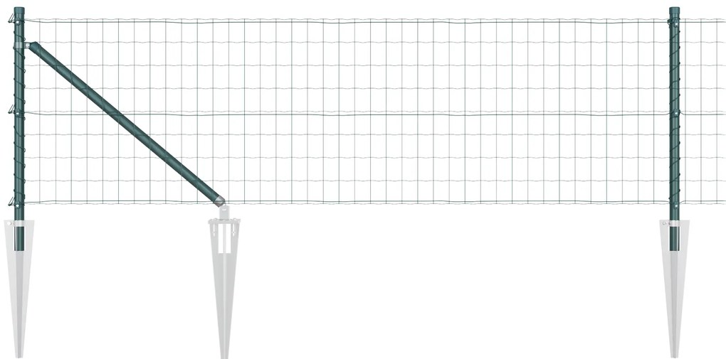 vidaXL Euro Fence με 13 Σημαδεμένους Στύλους 0.8x25 μ Γαλβανισμένο Μέταλλο Πράσινο