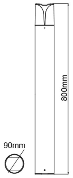 E27 POST LUMINAIRE 230V AC DARK GREY IP54 MAX.23W