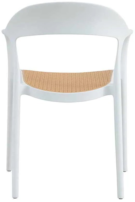 Πολυθρόνα Ember pakoworld με UV protection PP μπεζ- λευκό 52.5x56.5x81εκ.