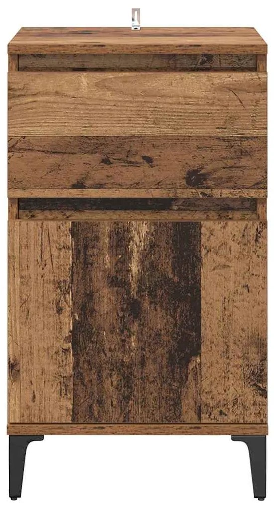 vidaXL Κομοδίνο 2 pcs Παλιό ξύλο 40 x 35 x 70 εκ. Επεξεργασμένο ξύλο