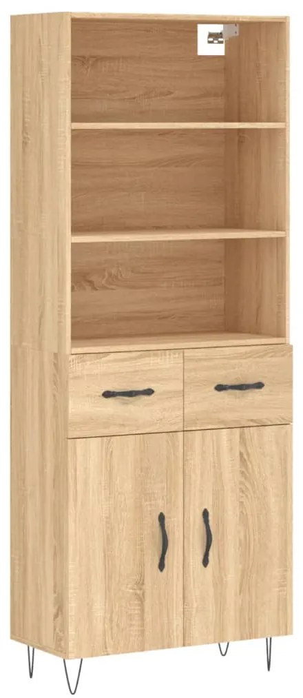 vidaXL Ντουλάπι Sonoma δρυς 69,5 x 34 x 180 εκ. από Επεξεργασμένο Ξύλο