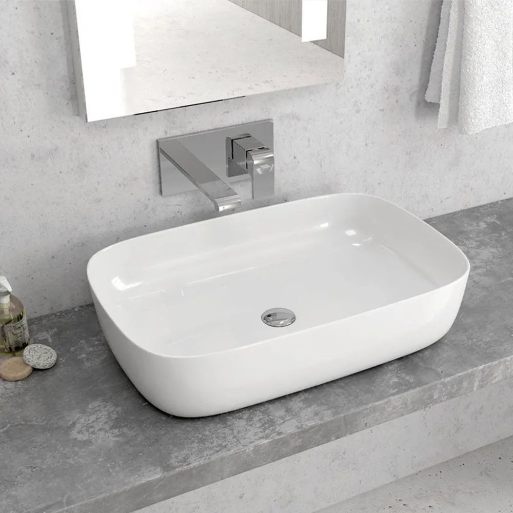 Νιπτήρας Επικαθήμενος LT 2143-P 60x39x14,5cm White Karag Πορσελάνη