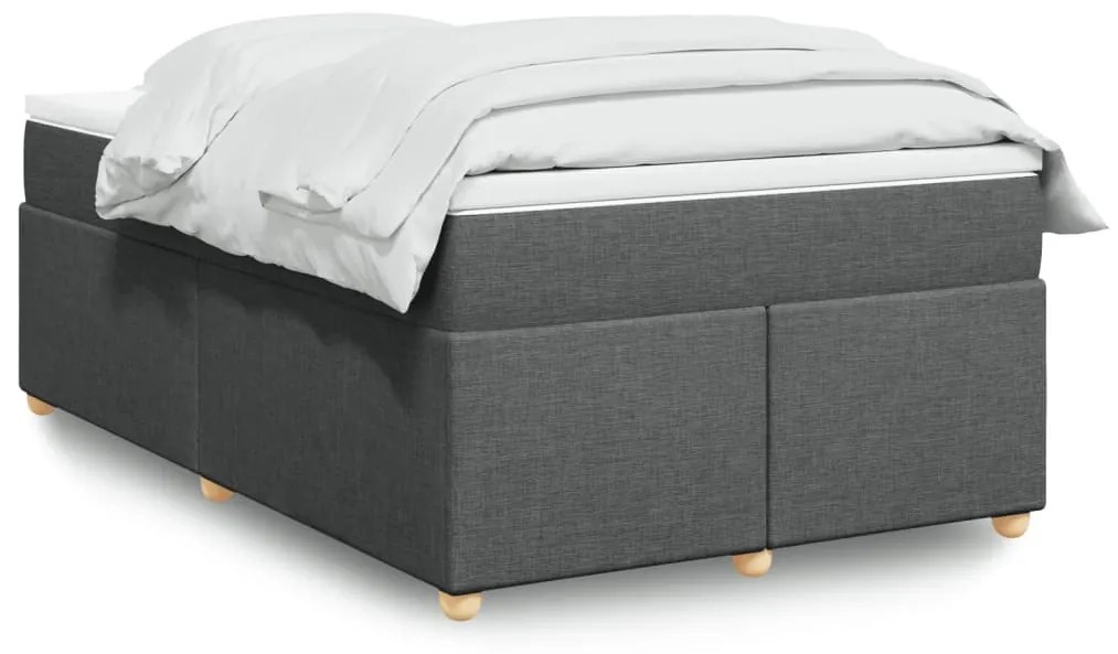 vidaXL Κρεβάτι Boxspring με Στρώμα Σκούρο Γκρι 120x190 εκ Υφασμάτινο