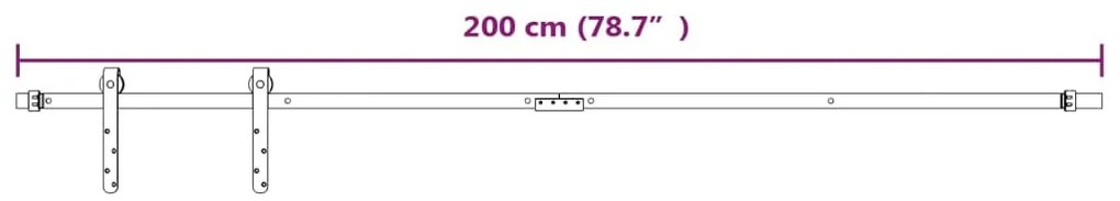 vidaXL Μηχανισμός Συρόμενης Πόρτας Μίνι Λευκή 200 εκ. Ανθρακοχάλυβας