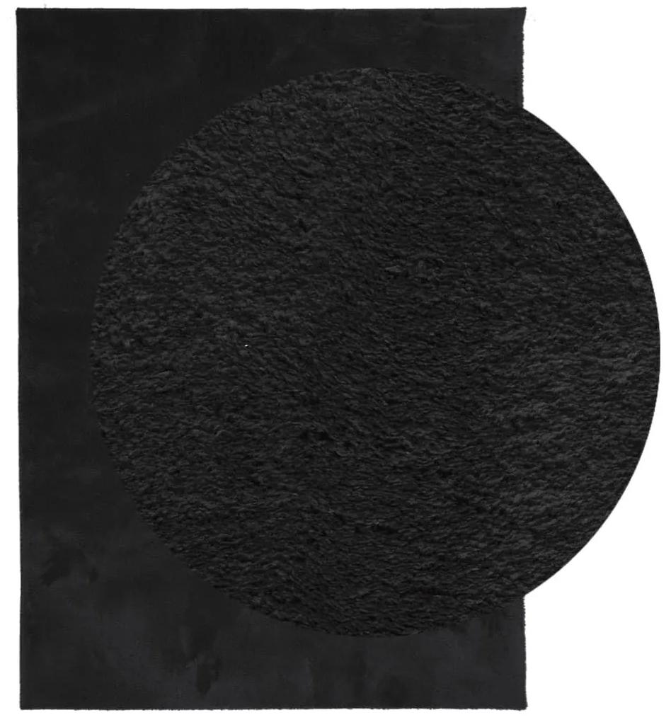 Χαλί HUARTE με Κοντό Πέλος Μαλακό/ Πλενόμενο Μαύρο 120x170 εκ. - Μαύρο