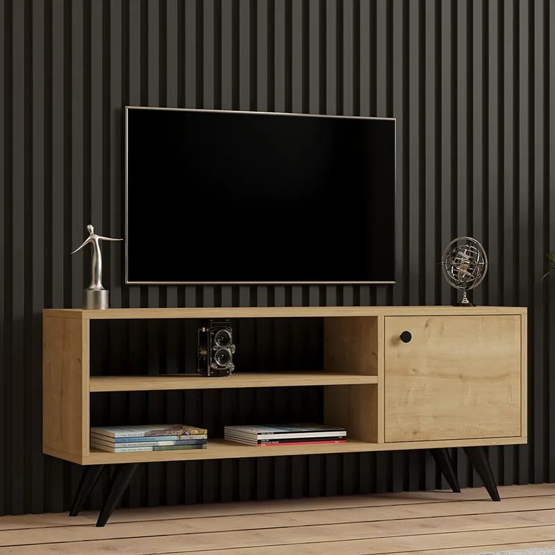 Έπιπλο τηλεόρασης Wison pakoworld σε oak απόχρωση 120x29x50εκ (1 τεμάχια)