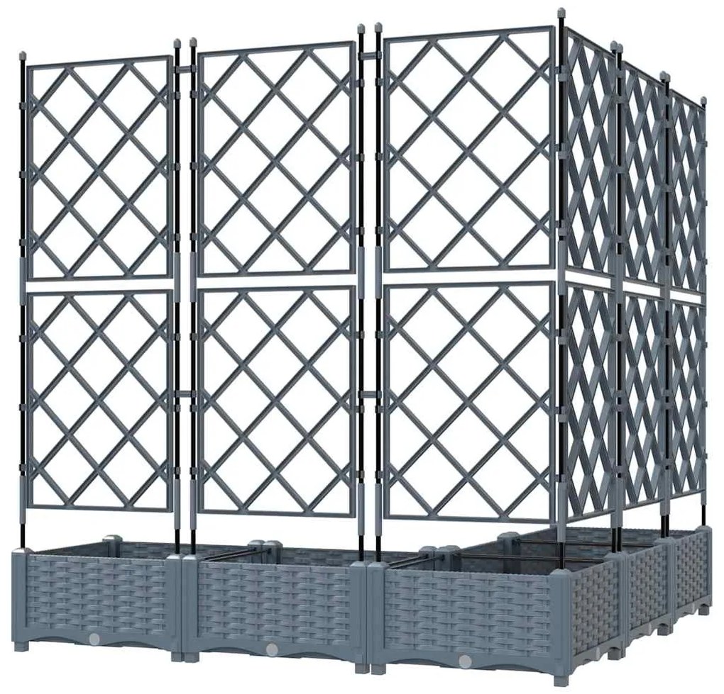 vidaXL Κηποτινάκι με Τρέλα 5 pcs Ανοιχτό γκρι 120 x 120 x 125.5 εκ. PP