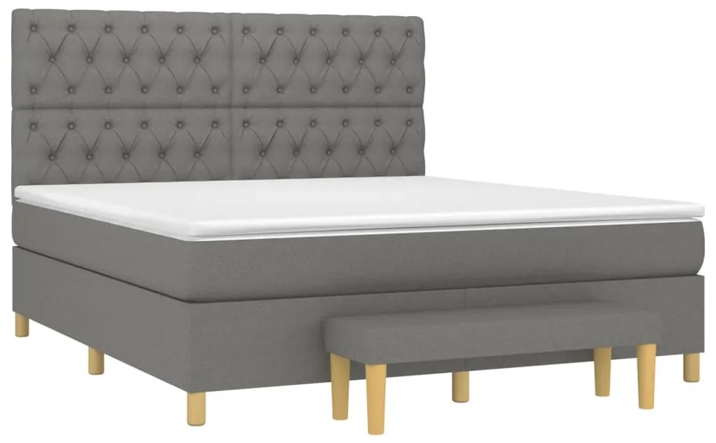 ΚΡΕΒΑΤΙ BOXSPRING ΜΕ ΣΤΡΩΜΑ ΣΚΟΥΡΟ ΓΚΡΙ 160X200 ΕΚ ΥΦΑΣΜΑΤΙΝΟ 3137406