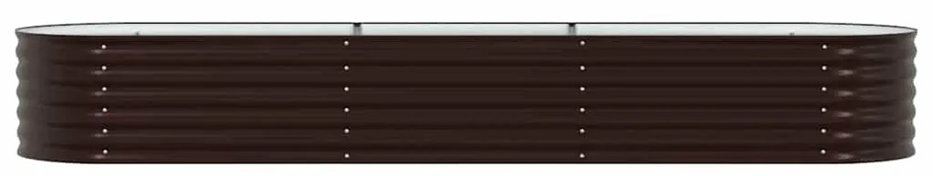 vidaXL Υπερυψωμένη Ζαρντινιέρα Καφέ 320 x 80 x 44 cm Ατσάλι