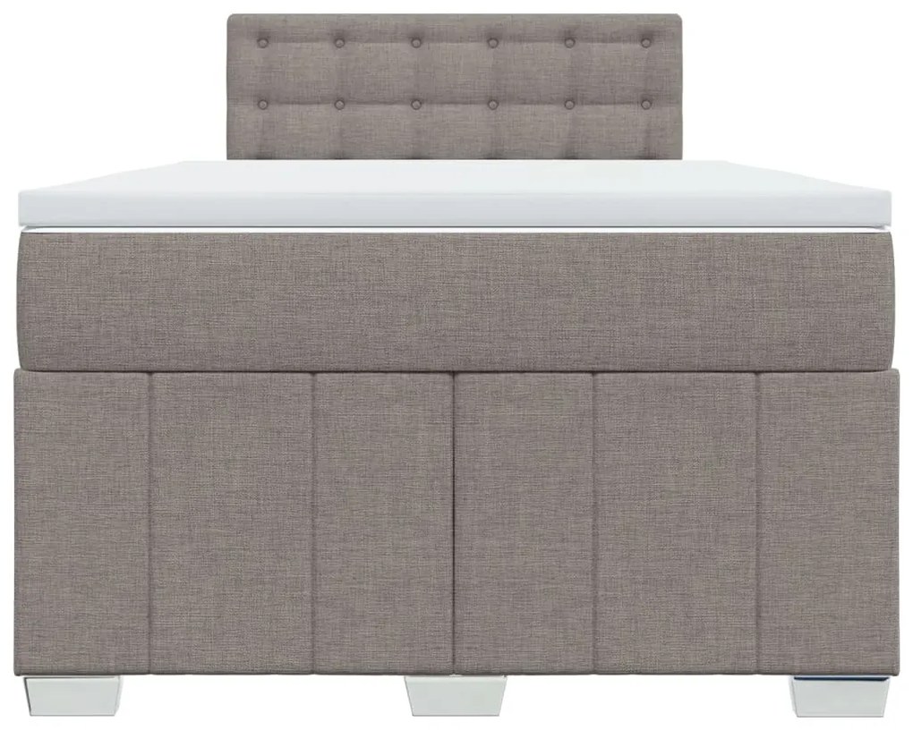 vidaXL Κρεβάτι Boxspring με Στρώμα Taupe 120x200 εκ. Υφασμάτινο