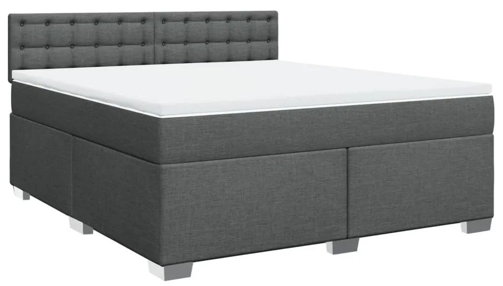 ΚΡΕΒΑΤΙ BOXSPRING ΜΕ ΣΤΡΩΜΑ ΣΚΟΥΡΟ ΓΚΡΙ 180X200 ΕΚ ΥΦΑΣΜΑΤΙΝ 3288282