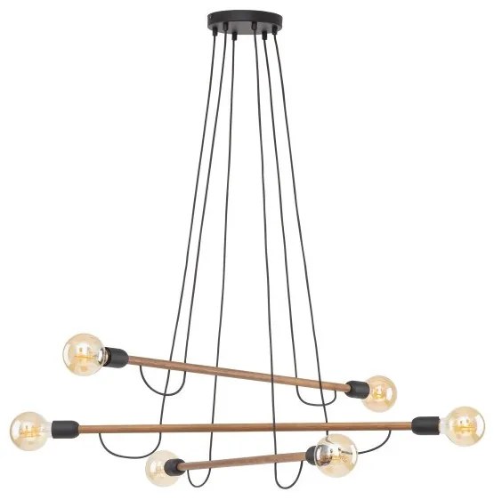 Κρεμαστό Φωτιστικό Οροφής 6xE27 15W IP20 Μαύρο Helix 4950 TK Lighting-4950-Μαύρο 4950