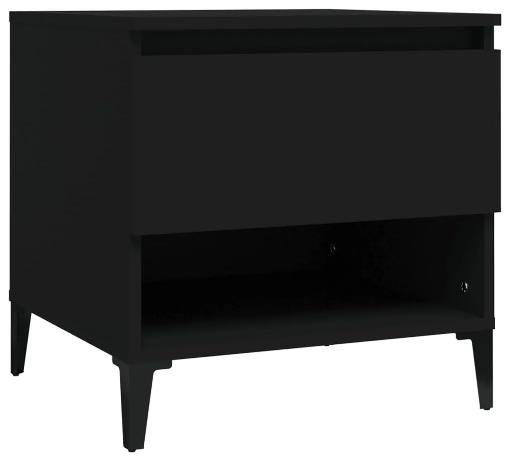 vidaXL Βοηθητικά Τραπέζια 2 τεμ. Μαύρα 50x46x50 εκ. Επεξεργασμένο Ξύλο