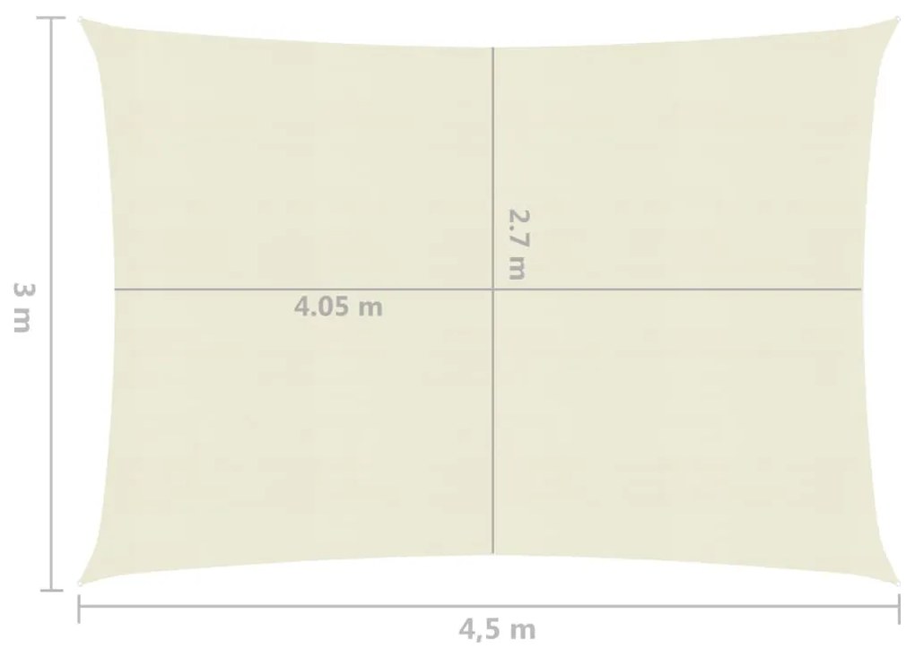 vidaXL Πανί Σκίασης Κρεμ 3 x 4,5 μ. από HDPE 160 γρ./μ²