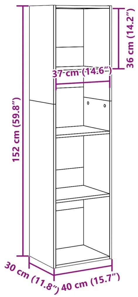 ΒΙΒΛΙΟΘΗΚΗ ΓΚΡΙ ΣΚΥΡΟΔΕΜΑΤΟΣ 40X30X152 ΕΚ. ΕΠΕΞΕΡΓ. ΞΥΛΟ 857879