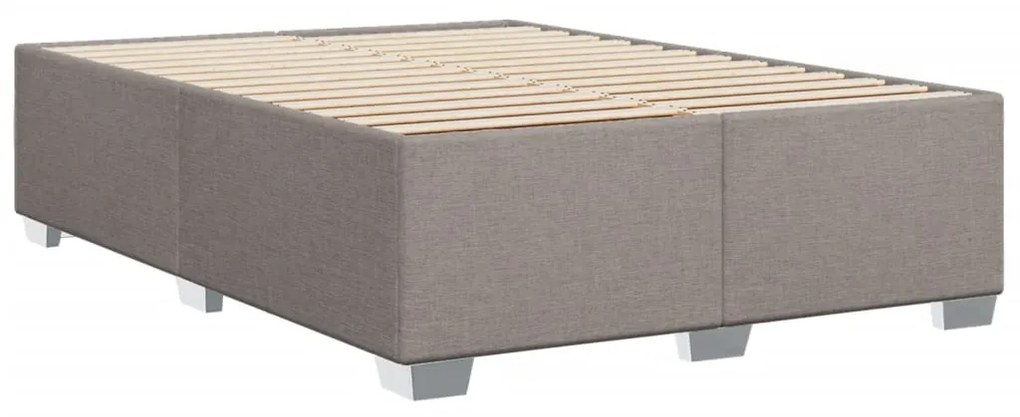 Κρεβάτι Boxspring με Στρώμα Taupe 160x200 εκ. Υφασμάτινο - Μπεζ-Γκρι