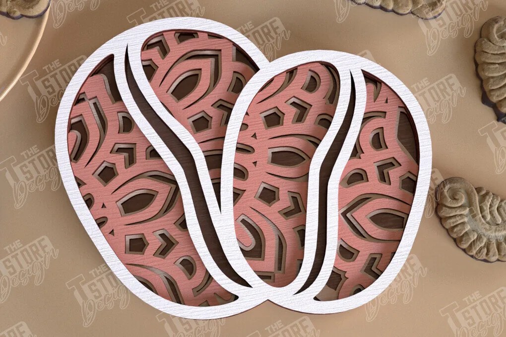 Intra απο ξύλο plywood 3mm-4mm πάχος - Καφέ Mandala | Πρότυπο 3D |  CNC Δίασταση 30x30 cm INTRAFABR-100852181