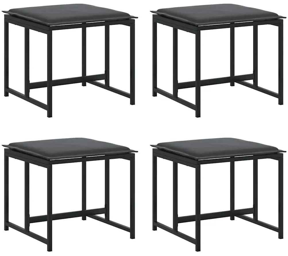 vidaXL Σέτ φαγητού για κήπο 9 pcs Μαύρο Ατσάλι