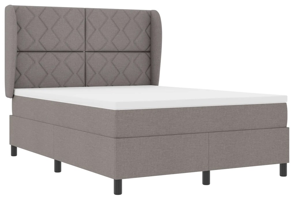 vidaXL κρεβάτι Box Spring με στρώμα - Ταμπά, 140x200 εκ, Ύφασμα