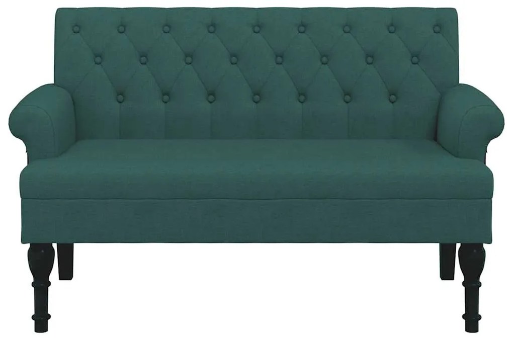 vidaXL Παγκάκι με Πλάτη Σκούρο Πράσινο 120 x 62 x 75,5 εκ. Υφασμάτινο