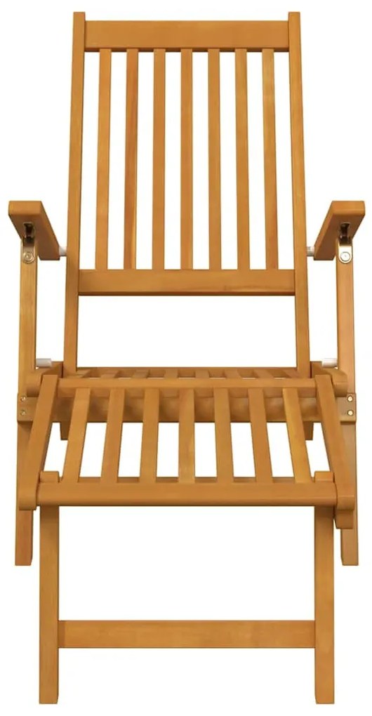 vidaXL Ξαπλώστρα Εξ. Χώρου από Μασίφ Ξύλο Ακακίας με Υποπόδιο/Τραπέζι