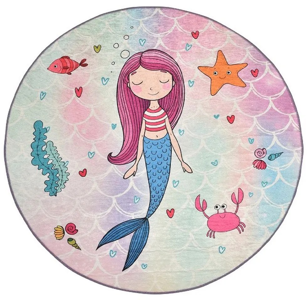Χαλί Mermaid 876CHL1194 Multi Conceptum Hypnose 140X140cm Round