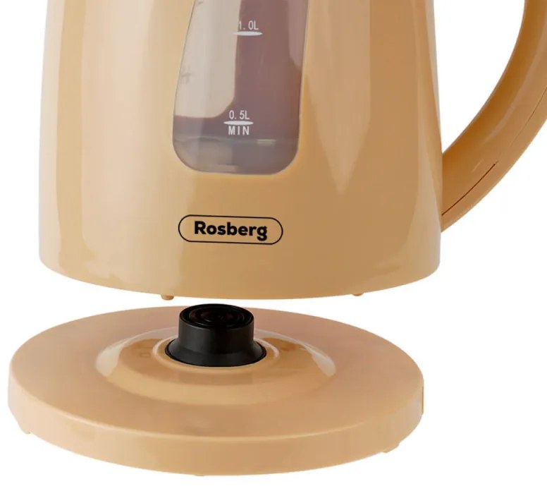 Ηλεκτρικός βραστήρας Oliver Voltz OV51230B, 2200W, 1,7 l, Φωτεινή ένδειξη, Ασύρματο, Κρέμα