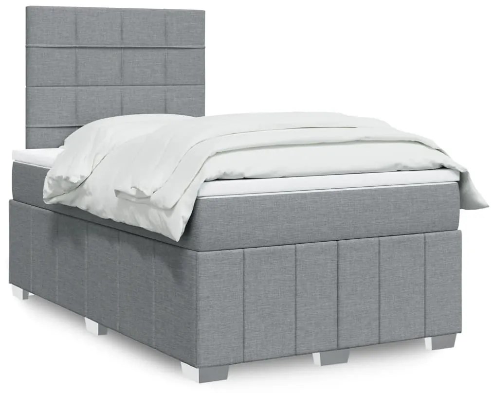 ΚΡΕΒΑΤΙ BOXSPRING ΜΕ ΣΤΡΩΜΑ ΑΝΟΙΧΤΟ ΓΚΡΙ 120X200 ΕΚ. ΥΦΑΣΜΑΤΙΝΟ 3293935