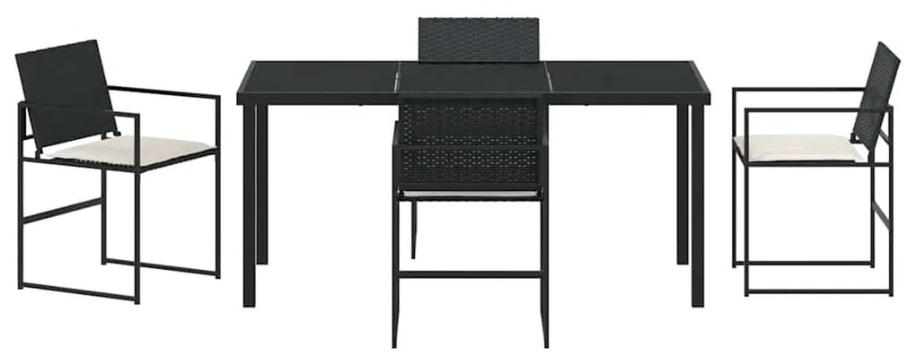 vidaXL Σέτ φαγητού για κήπο 5 pcs Μαύρο Χάλυβας με επίστρωση πούδρας