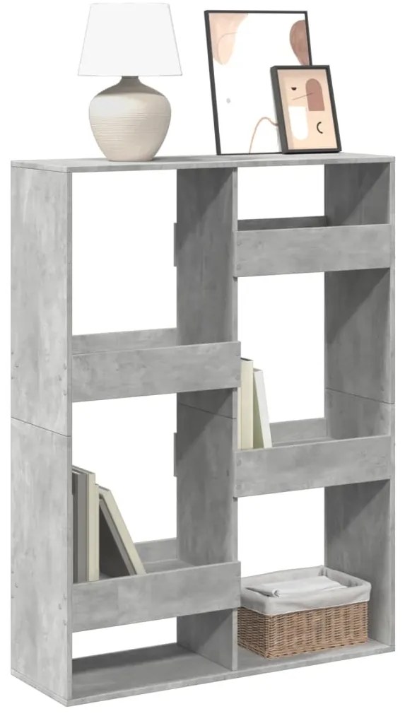 vidaXL Βιβλιοθήκη Γκρι Σκυροδέματος 100x33x135 εκ. Επεξεργ. Ξύλο