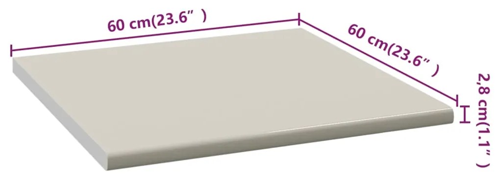 vidaXL Πάγκος Κουζίνας Κρεμ 60 x 60 x 2,8 εκ. από Μοριοσανίδα