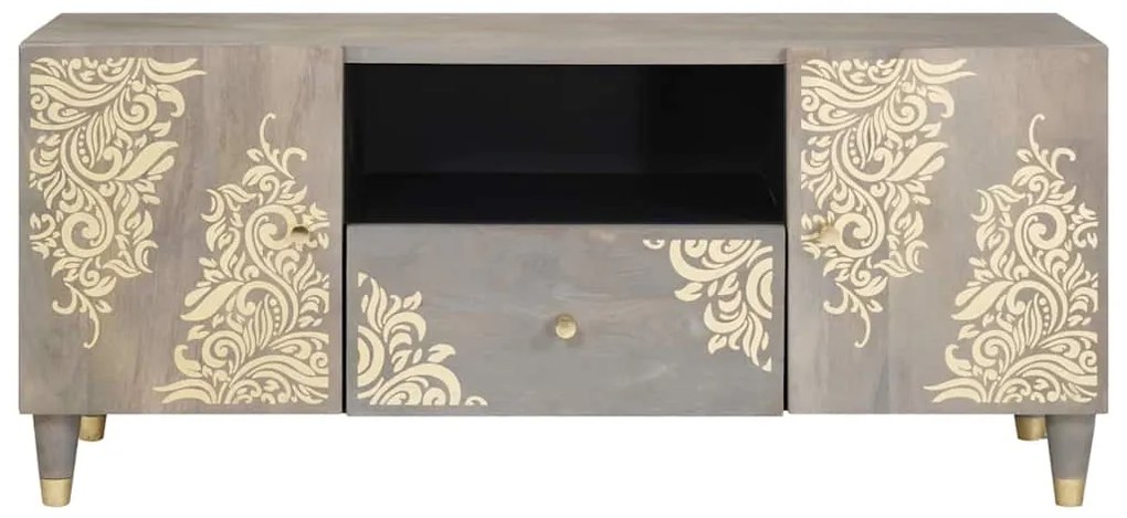 vidaXL Ντουλάπι TV με συρτάρι Γκρι και Χρυσό 105 x 33.5 x 46 εκ.