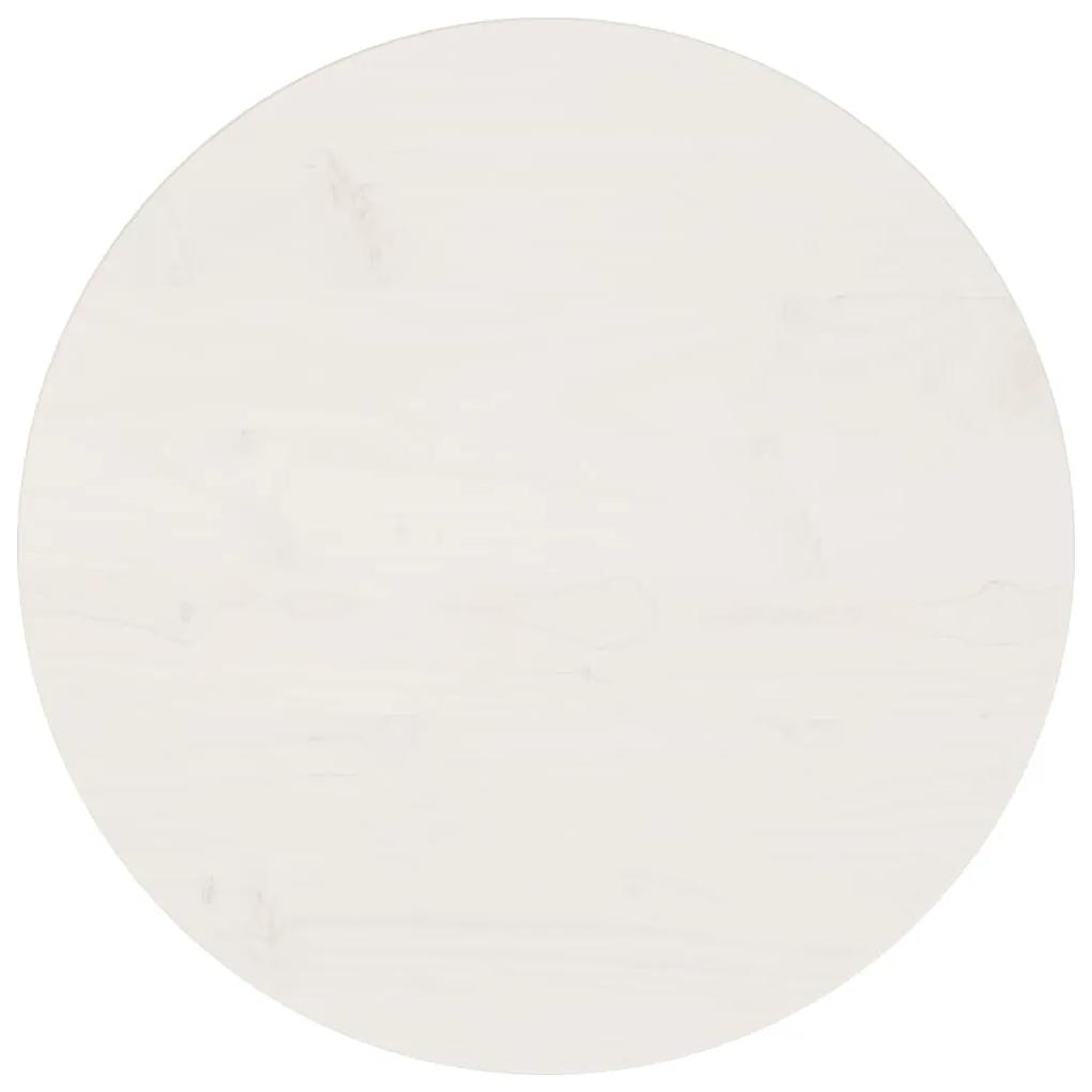 vidaXL Επιφάνεια Τραπεζιού Λευκή Ø50 x 2,5 εκ. από Μασίφ Ξύλο Πεύκου