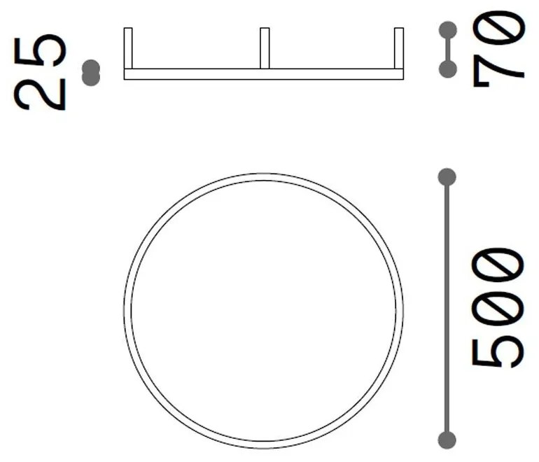 Φωτιστικό Οροφής - Πλαφονιέρα Oracle Slim Round 341897 2700K 2850lm On-Off D50x7cm White Ideal Lux