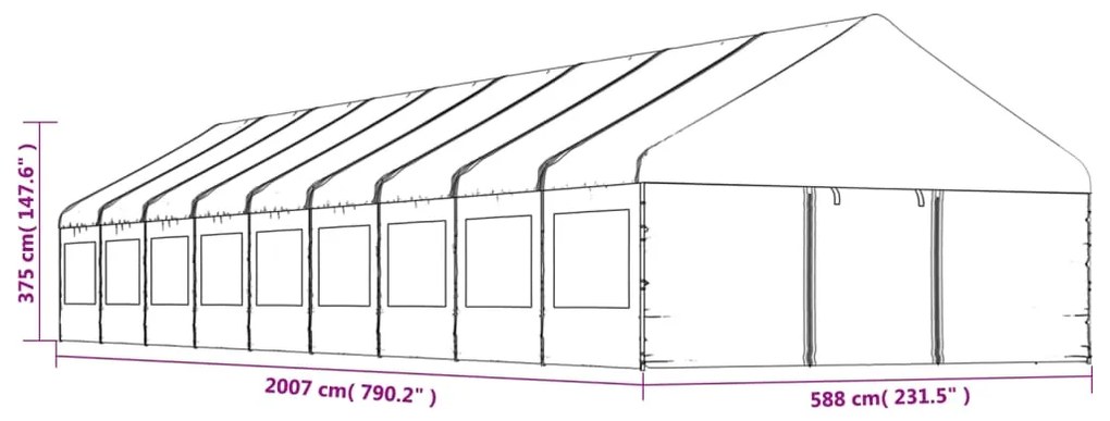 ΚΙΟΣΚΙ ΜΕ ΤΕΝΤΑ ΛΕΥΚΟ 20,07 X 5,88 X 3,75 Μ. ΑΠΟ ΠΟΛΥΑΙΘΥΛΕΝΙΟ 3155501