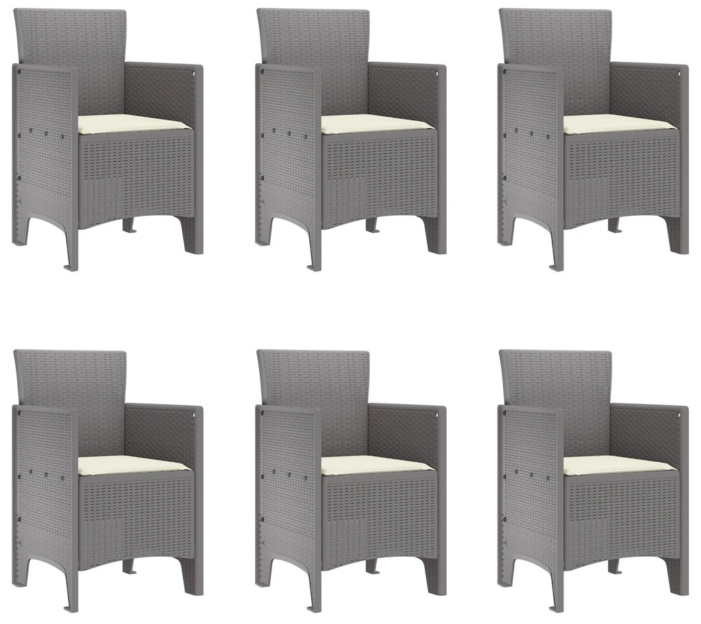 vidaXL Κήπος Σετ 7 pcs Ανοιχτό γκρι 200 x 100 x 73 εκ. Πλαστικό
