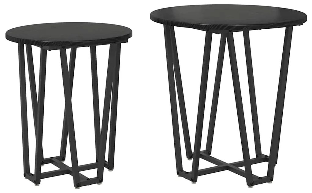 vidaXL Σετ βοηθητικά τραπεζάκια 2 pcs Μαύρη Οξυά