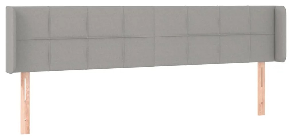 vidaXL Κεφαλάρι με Πτερύγια Ανοιχτό Γκρι 163x16x78/88 εκ. Υφασμάτινο